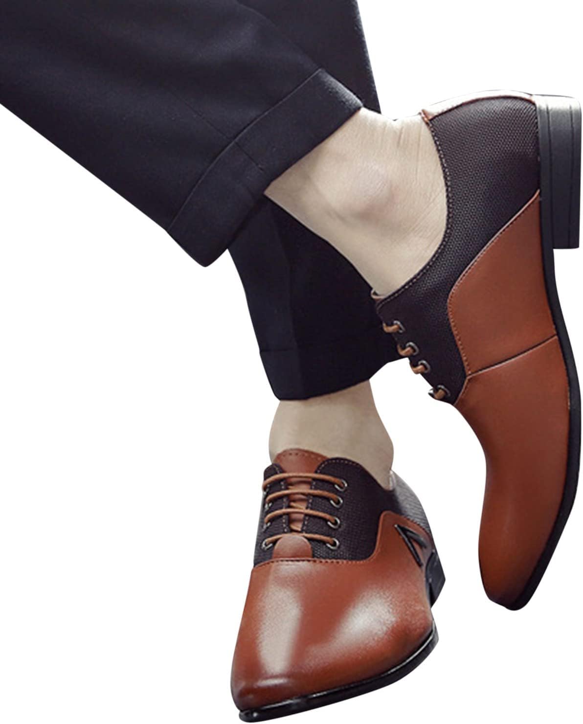 

Мужские классические оксфорды Hbeylia, деловые формальные туфли с шнуровкой на 4 отверстия, британский стиль, легкая кожаная обувь на смокинг, заостренный носок, удобные туфли для принца, офиса, свадьбы, деловые туфли с крыльями, Brown-2