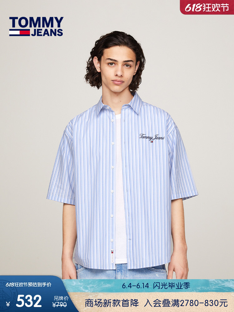 

Рубашка мужская Tommy Hilfiger с вышивкой и короткими рукавами, красный / синий / белый