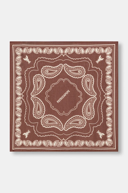 

Шарф с шелком Patrizia Pepe, коричневый