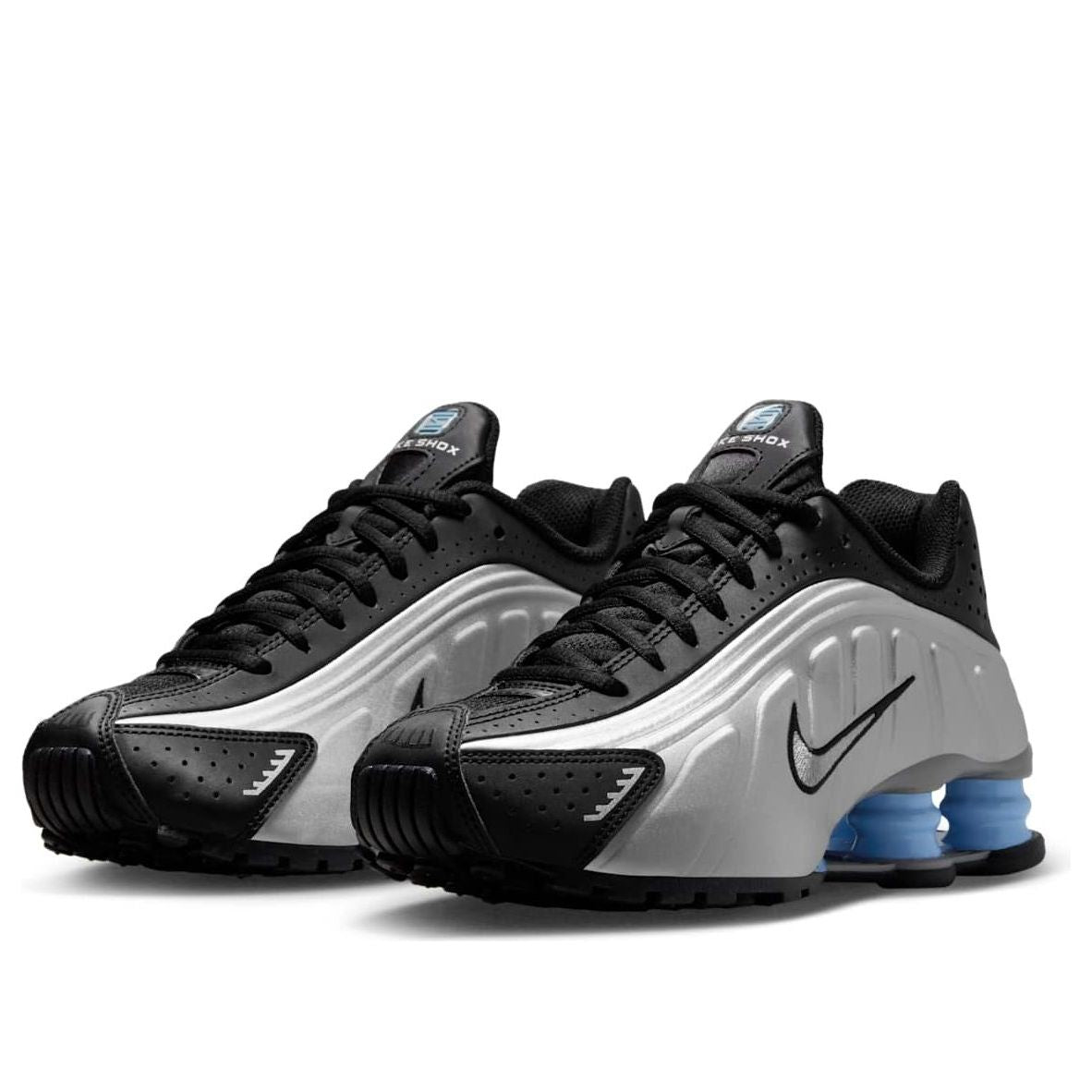 Кроссовки (GS) Nike Shox R4 'Metallic Silver Black Psychic Blue' — фото 3
