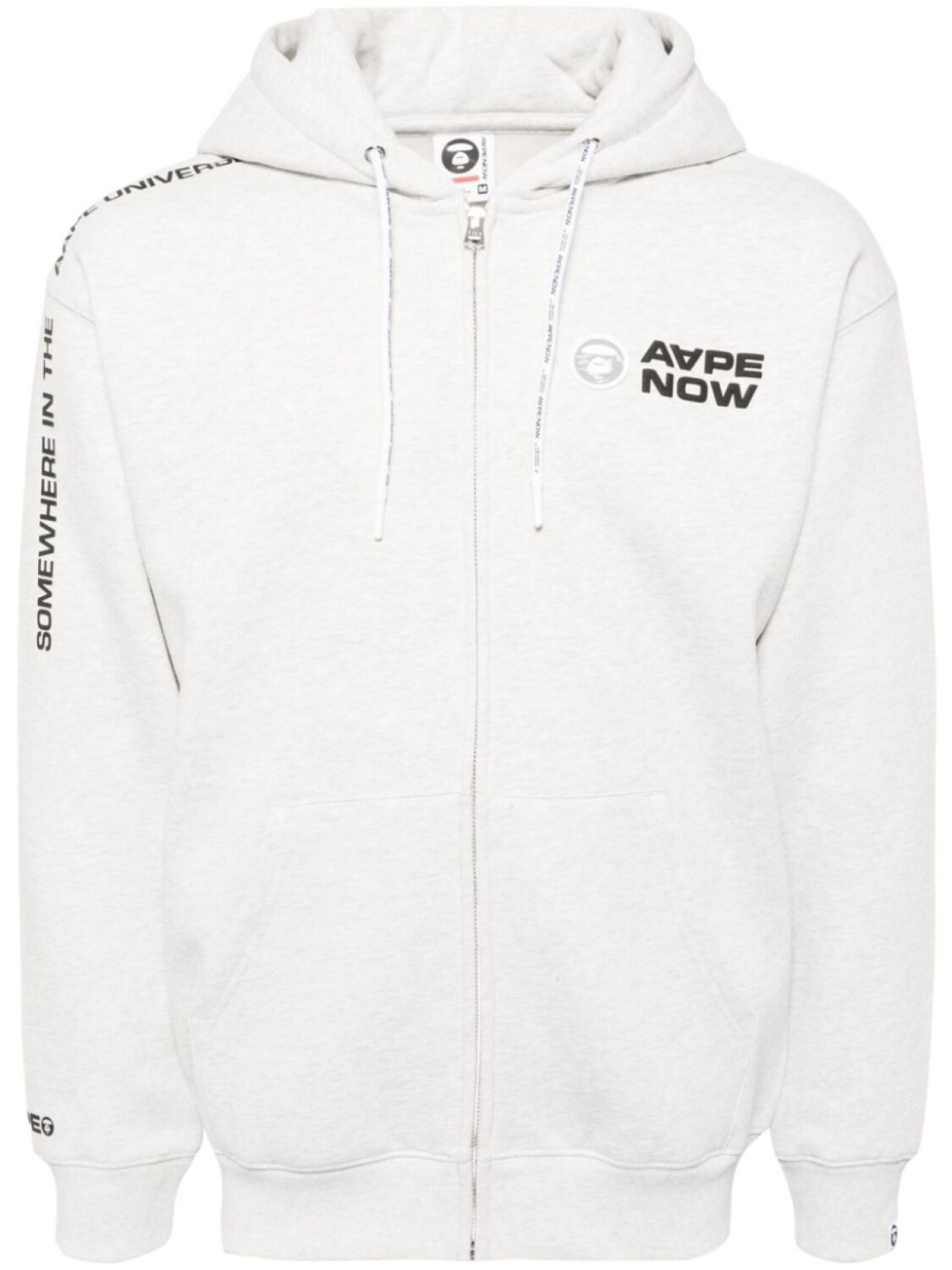 

AAPE BY *A BATHING APE куртка с капюшоном и нашивкой-логотипом, серый