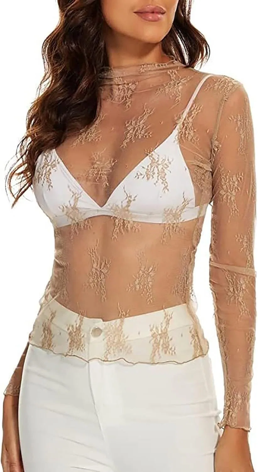 Блузка с длинным рукавом, облегающая, Comfort Blouse, бежевый — фото 2