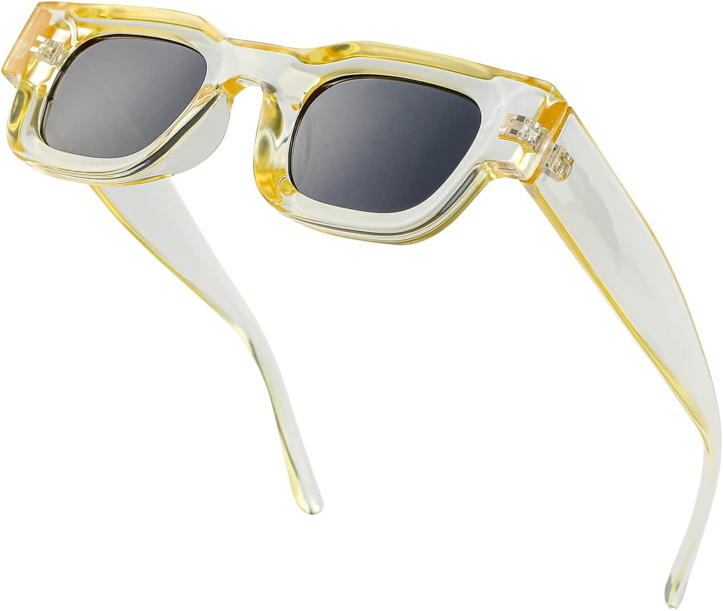 

Солнцезащитные очки EYLRIM в толстой квадратной оправе для женщин и мужчин, массивные прямоугольные поляризованные солнцезащитные очки с защитой UV400, A6 Transparent Yellow/Grey