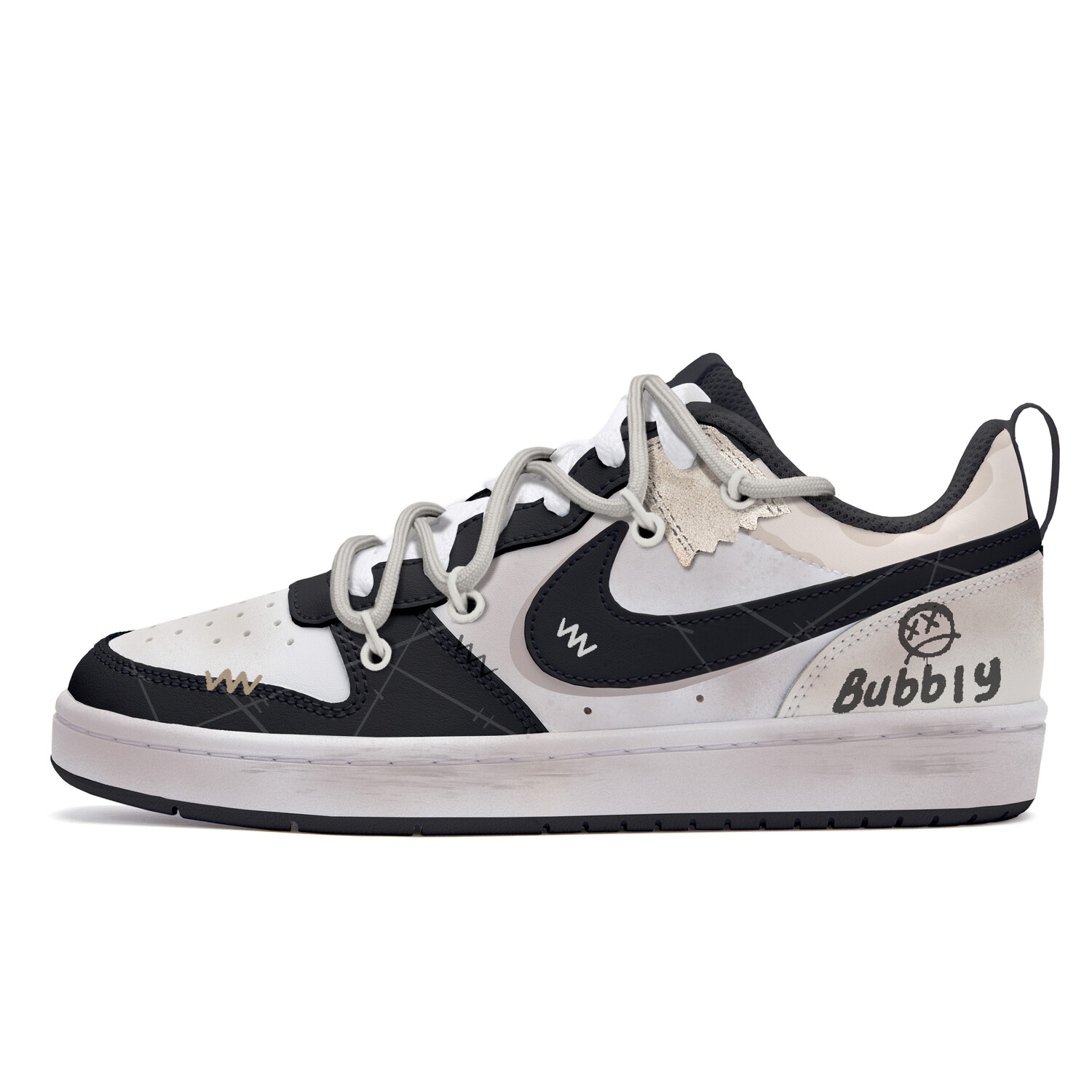 

Кроссовки Nike Court Borough Skateboard Shoes Women's Low-Top White Black, черный/белый