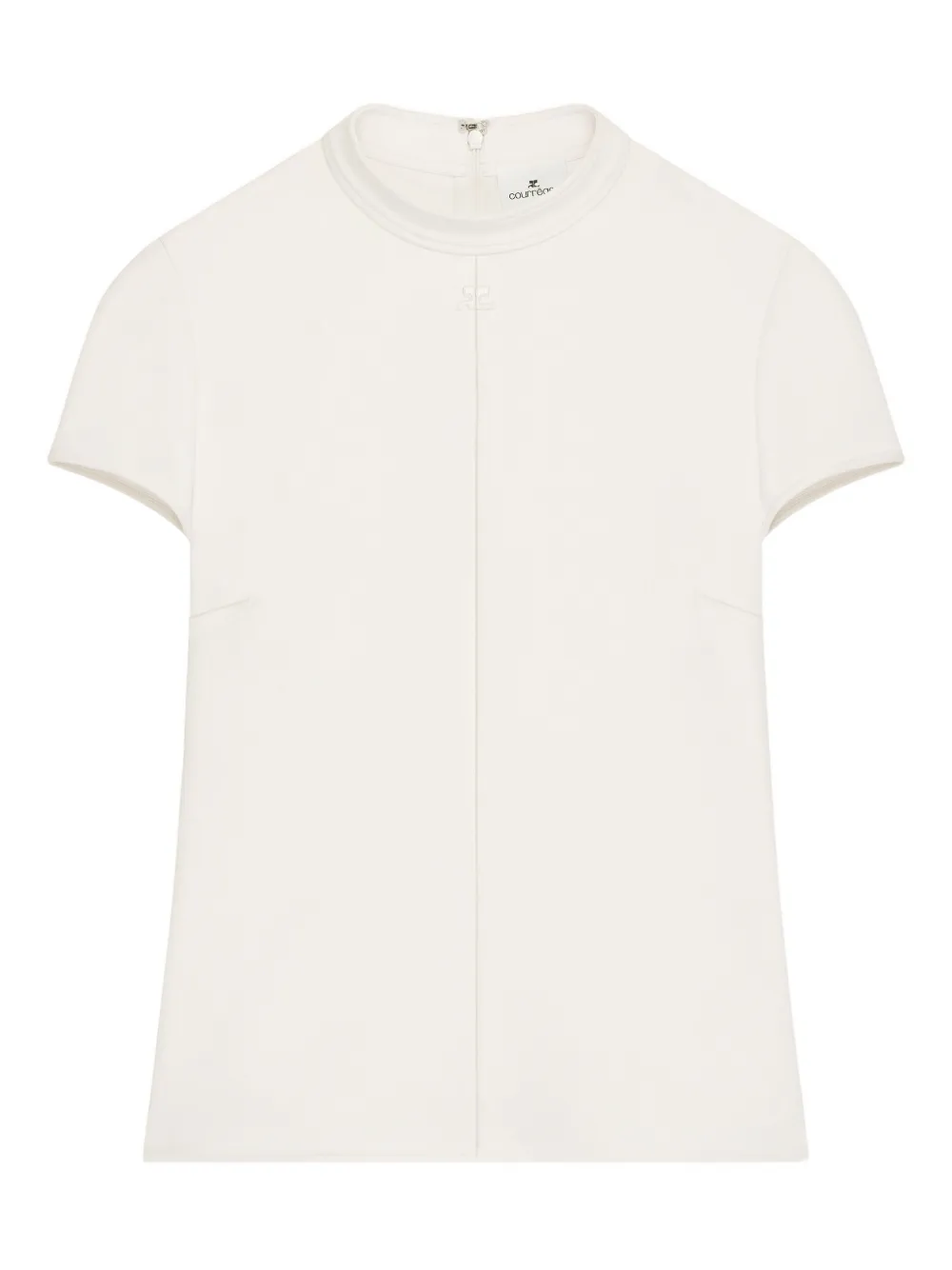 

Креповая блузка с короткими рукавами Courreges, белый