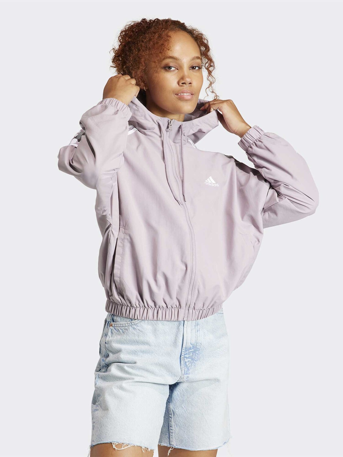 

Ветровка Adidas Sportswear Essentials 3-Stripes Woven Windbreaker, розовый