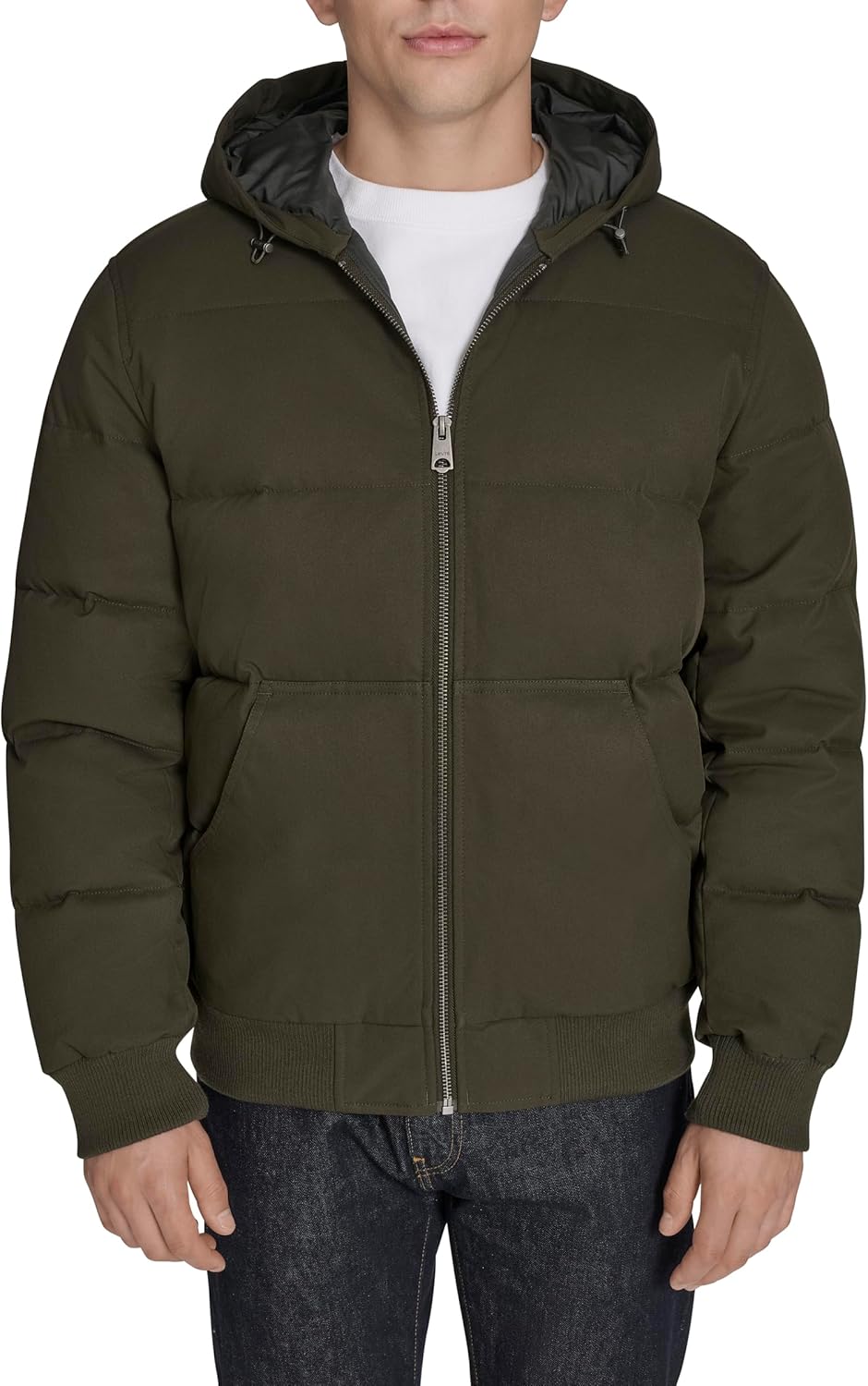 Мужская стеганая куртка-бомбер Levi's с капюшоном, Olive