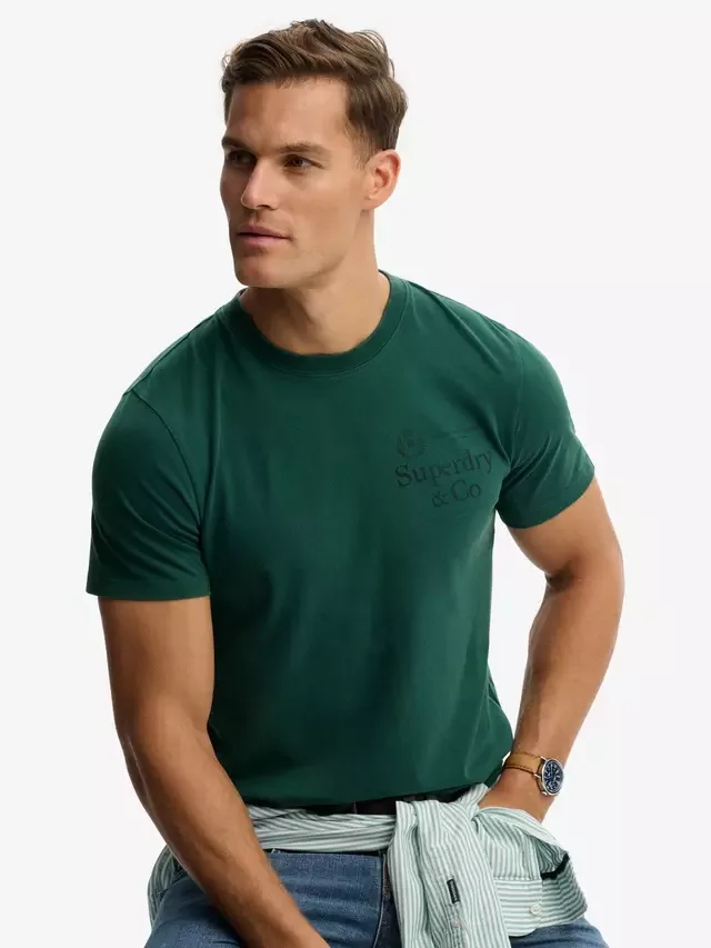 Футболка с коротким рукавом и графическим принтом Свободный крой от компании 1954 Superdry, Varsity Green — фото 4