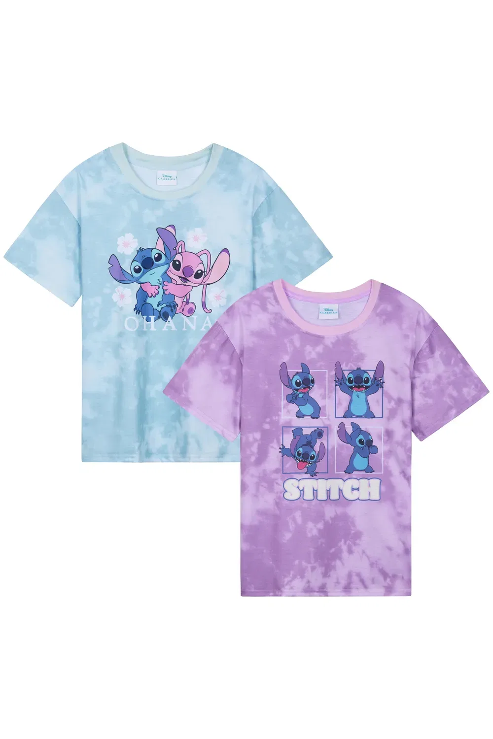 Футболки для девочек Disney Stitch 2 Pack, мультиколор