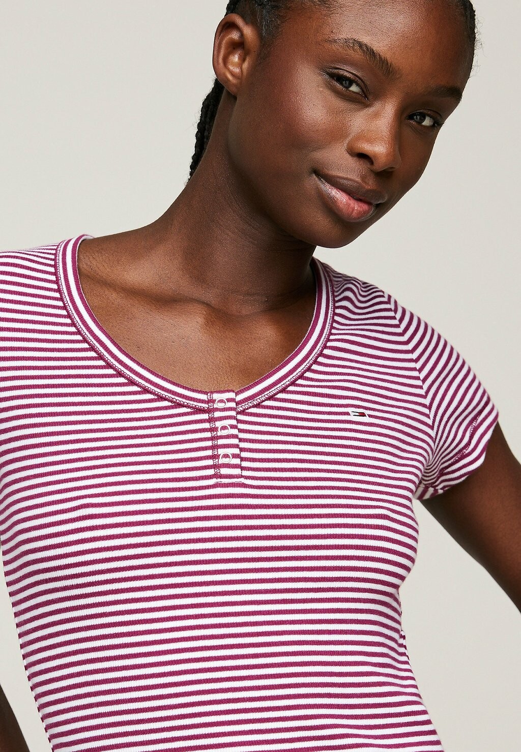 

Принт на футболке STRIPE SLIM FIT HENLEY Tommy Hilfiger, разноцветный