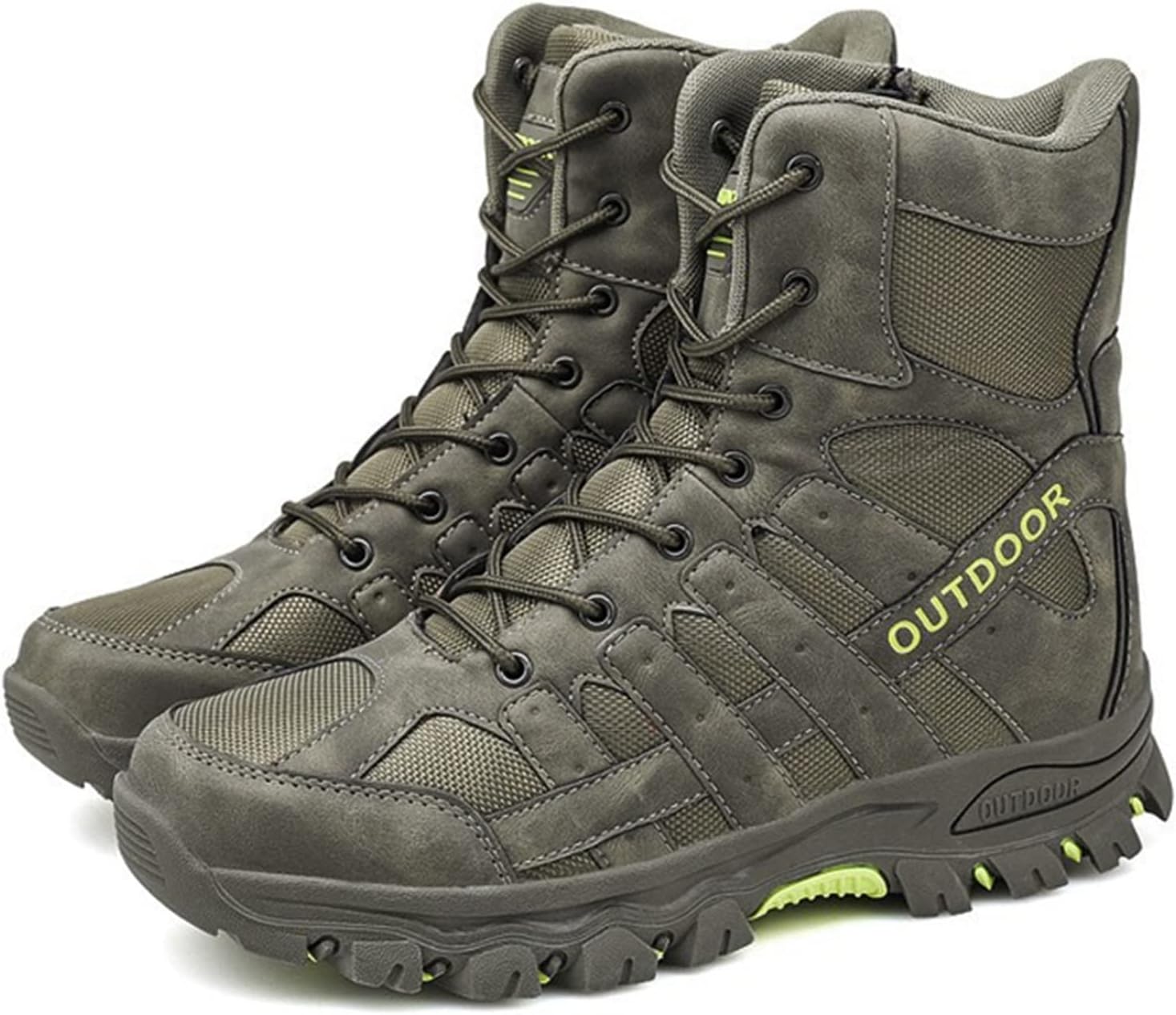 

Высокие туристические ботинки, мужские походные ботинки, тактическая обувь с высоким голенищем, дышащие и прочные ботинки для джунглей и пустыни, для кемпинга, охоты, работы и прогулок Rishengchang, зеленый
