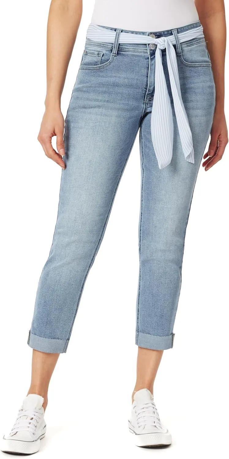 

Angels Forever Young Everflex Curvy Convertible 27.5" Mid-Rise Belted Skinny Jeans