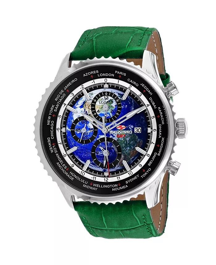 

Мужские часы Meridian World Timer GMT с синим циферблатом - SP7133 Seapro, синий