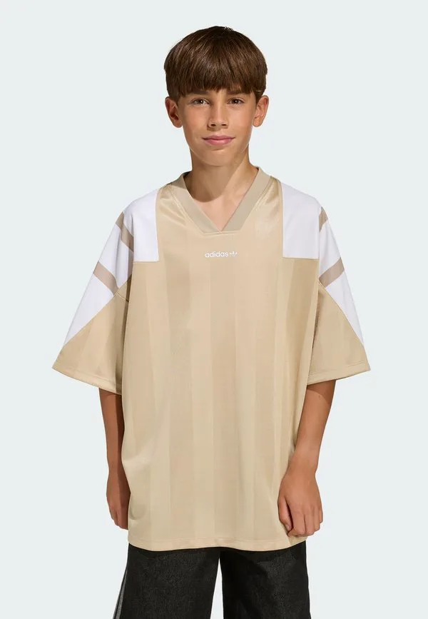 Футболка унисекс с объемным блочным принтом Adidas Originals, Stone Khaki