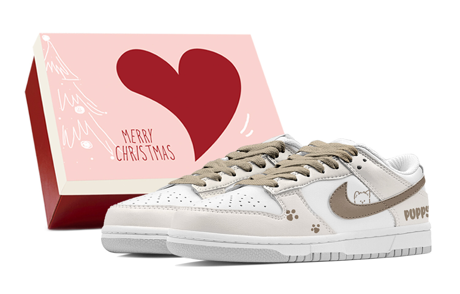 

Обувь для скейтбординга Dunk Kids для начальной школы Nike, белый/коричневый