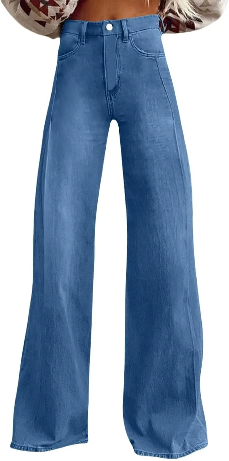 

Джинсы Flare для женщин Vintage Wide Leg Boyfriend с карманами FZYLQY