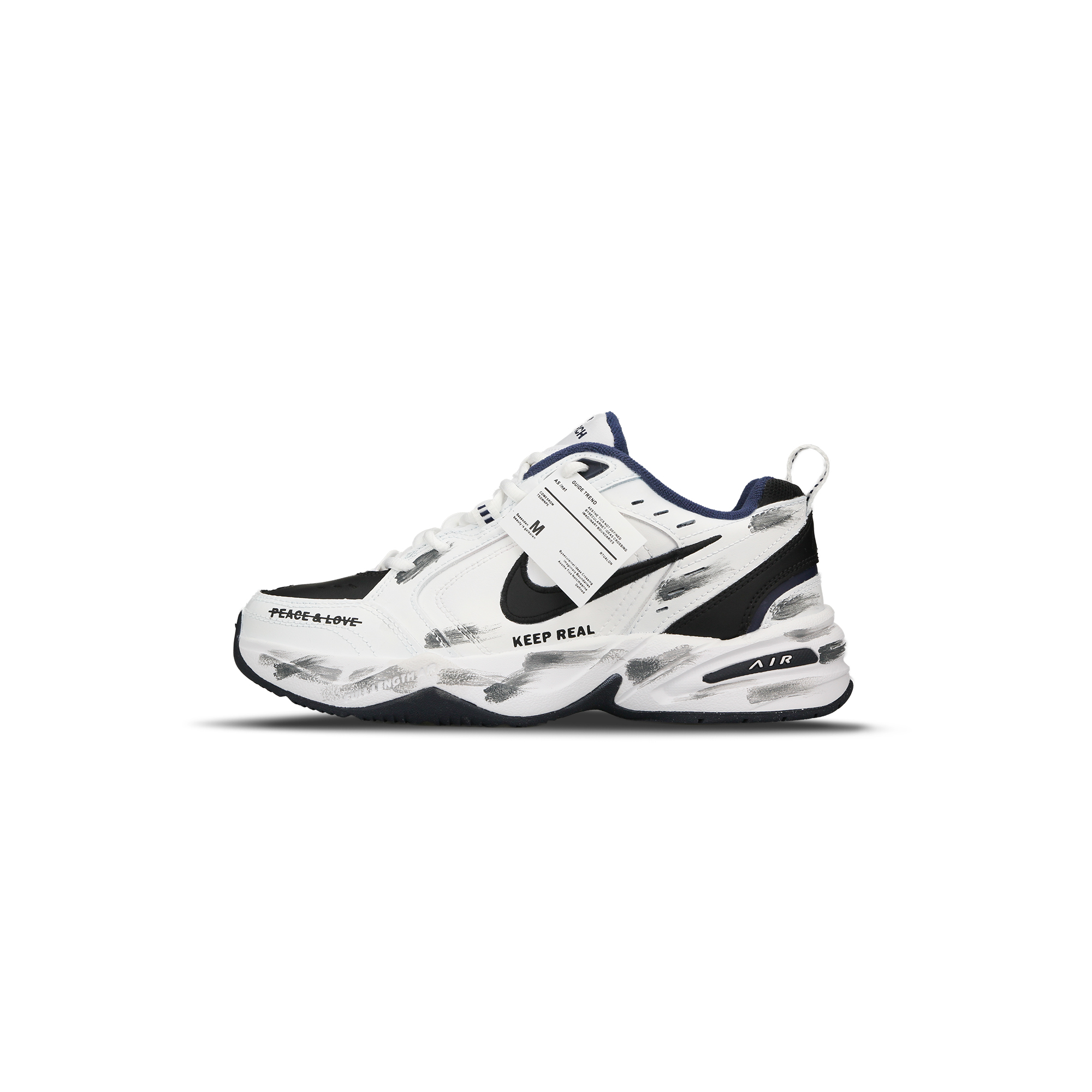 

Кроссовки Nike Air Monarch 4 Chunky Sneakers Unisex Low-Top Black White, черный/белый