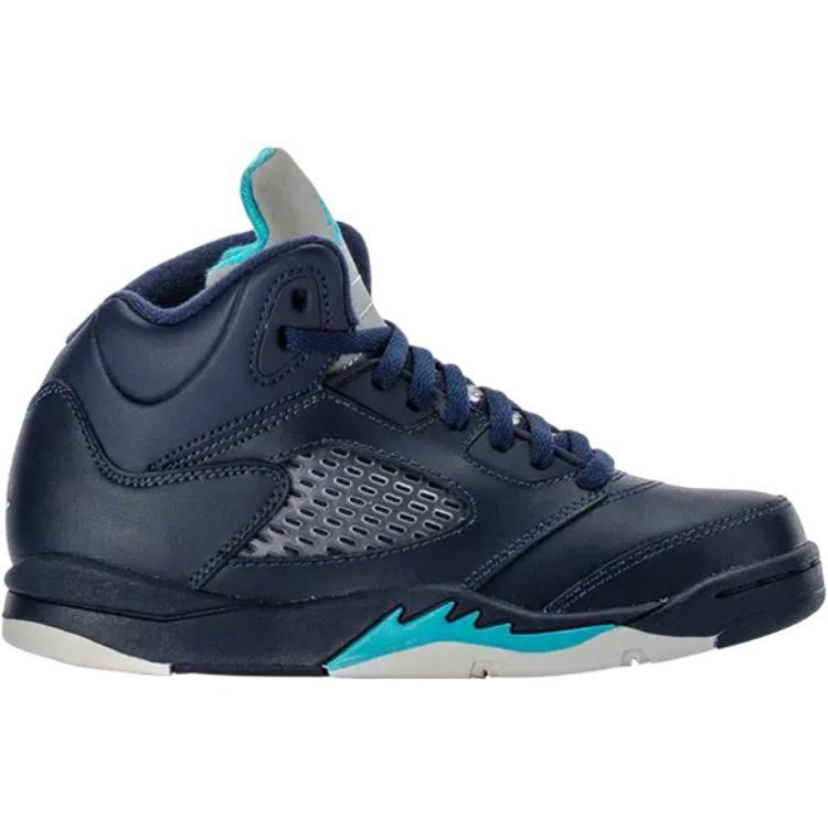Jordan Детские баскетбольные кроссовки Air 5 Mid Top, синие, для подростков — фото 3