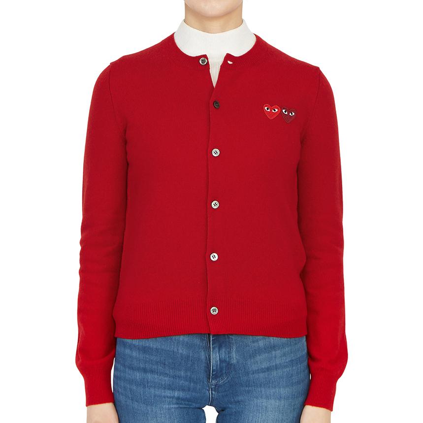 Кардиган (WMNS) COMME des GARCONS PLAY Cardigan Double Emblem 'Red' AZ-N057-051-5, красный — фото 4