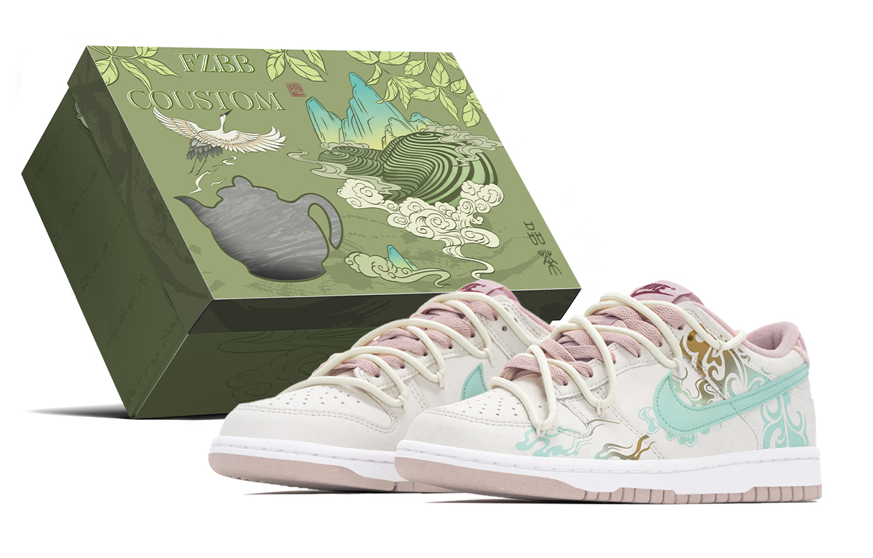 

Nike Детские износостойкие низкие скейтбордистские кроссовки Dunk White, сине-белые, для подростков