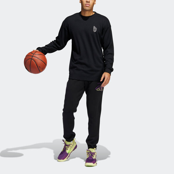 Брюки Adidas Dame 8 Inn Pnt Pattern Embroidered Loose Basketball Sports Pants/Trousers/Joggers Black, мультиколор — фото 2