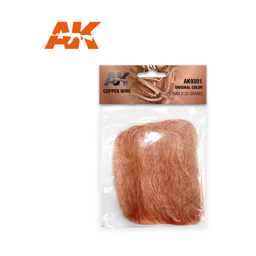 

Медный провод — оригинальный цвет, 0,07 мм x 20 грамм, Supplies & Accessories (AK-Interactive)