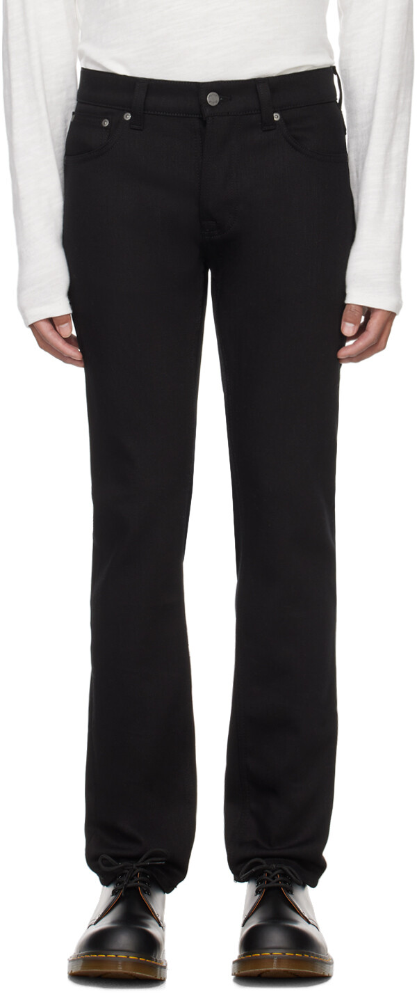 

Черные джинсы Grim Tim Nudie Jeans, цвет Dry everblack