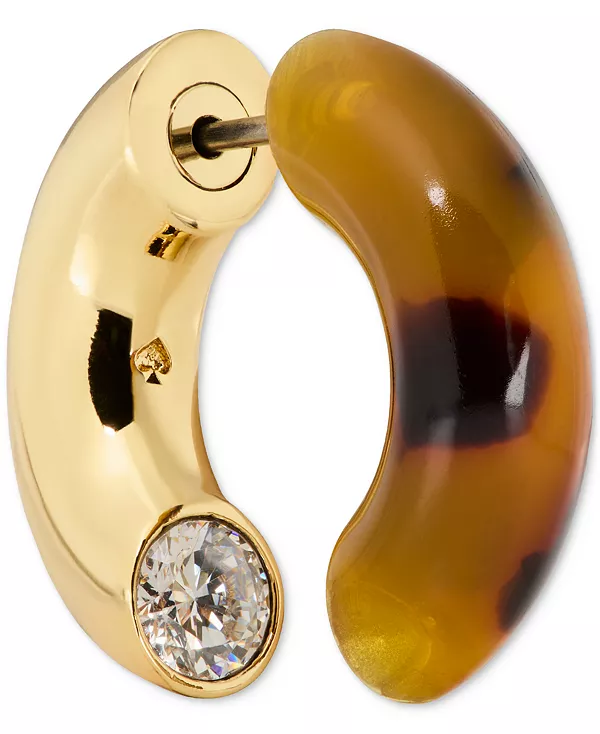 

Серьги-Хаги с черепаховым принтом золотистого оттенка Kate Spade New York, tortoise