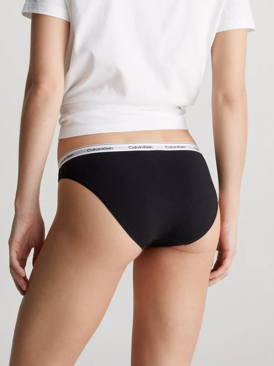 Трусики бикини Calvin Klein Underwear "3 PACK BIKINI (LOW-RISE)" (3 шт. в упаковке, 3 шт. в упаковке), с поясом с логотипом, черный — фото 3