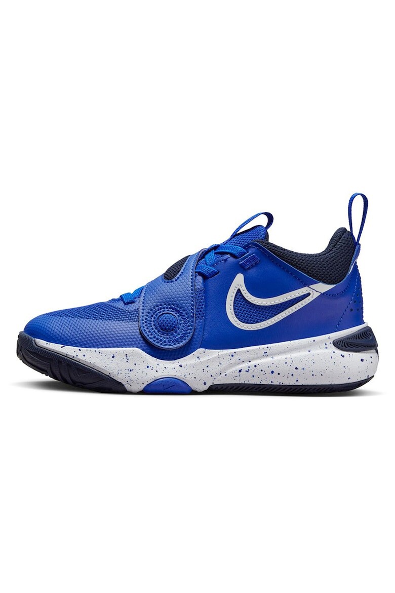 

Баскетбольные кроссовки Team Hustle из кожи и логотипов Nike, белый