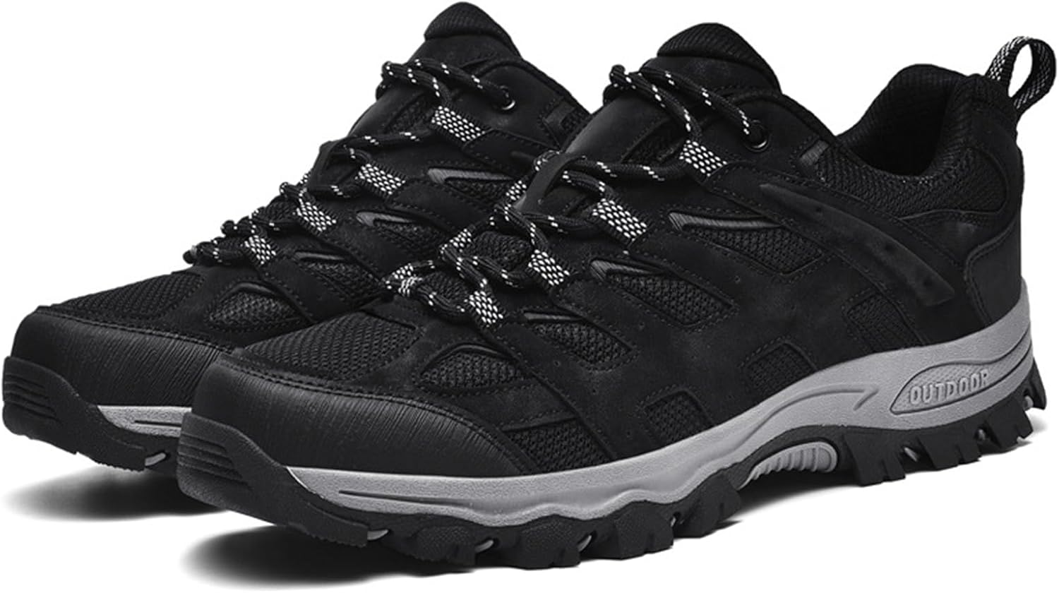 

Мужские водонепроницаемые походные кроссовки с шнуровкой, противоскользящие, легкие спортивные кроссовки для бега, походов, альпинизма, рыбалки и работы Nigxwns, черный
