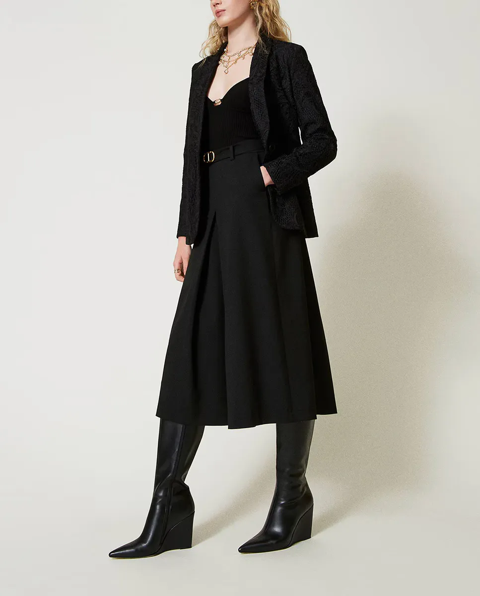 

Кюлоты из смесовой шерсти Twinset, черный