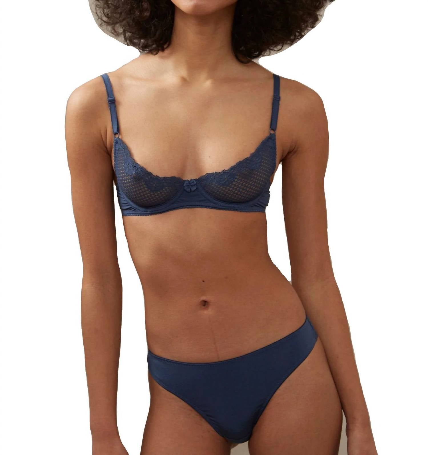 

Кружевной бюстгальтер Duet на косточках из темного денима Timpa Lingerie, цвет dark denim