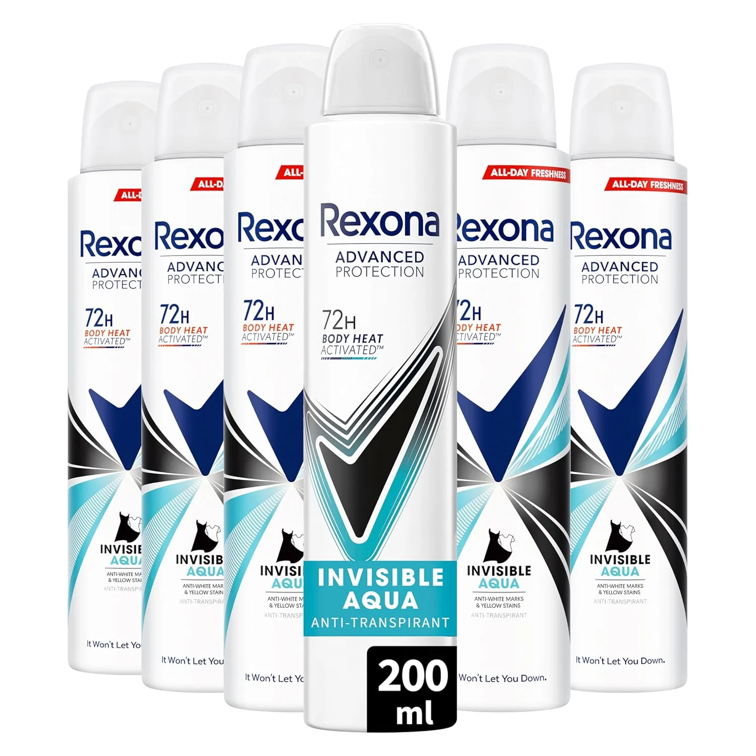 Женский антиперспирант-спрей Rexona Invisible Aqua 6 x 200 мл Rexona