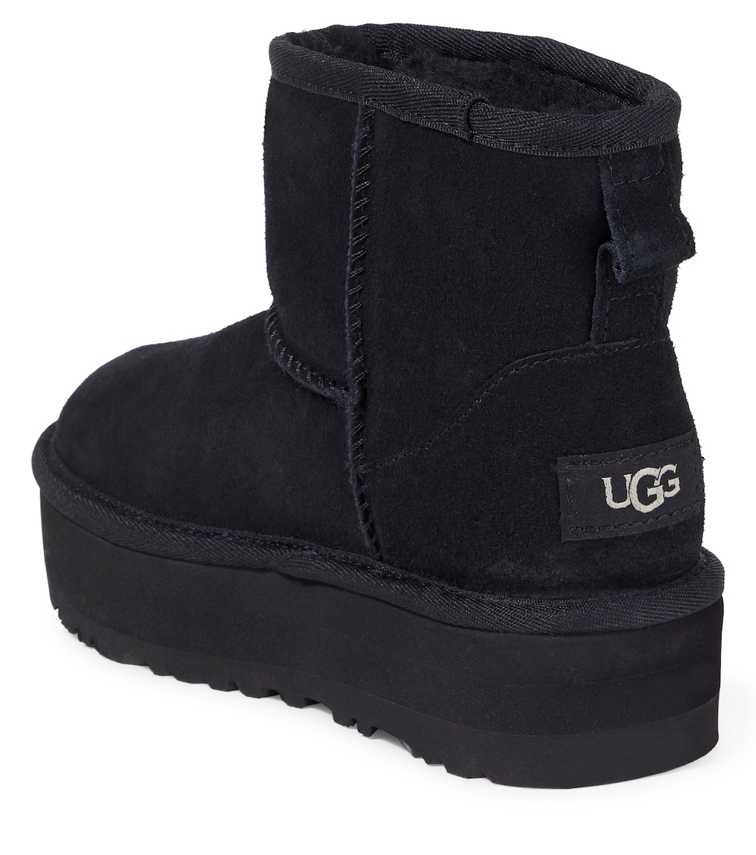 Классические мини-замшевые зимние ботинки UGG Kids, черный — фото 2