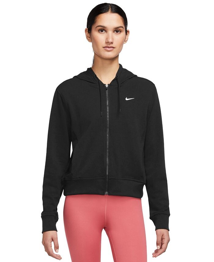 

Женская толстовка с молнией во всю длину Dri-FIT One из френч терри Nike, черный