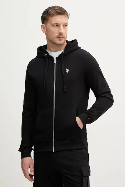 Кофта на молнии с капюшоном DHM LB U.S. Polo Assn., черный