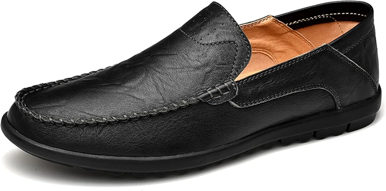 Лоферы кожаные Moccasins Shoes Black