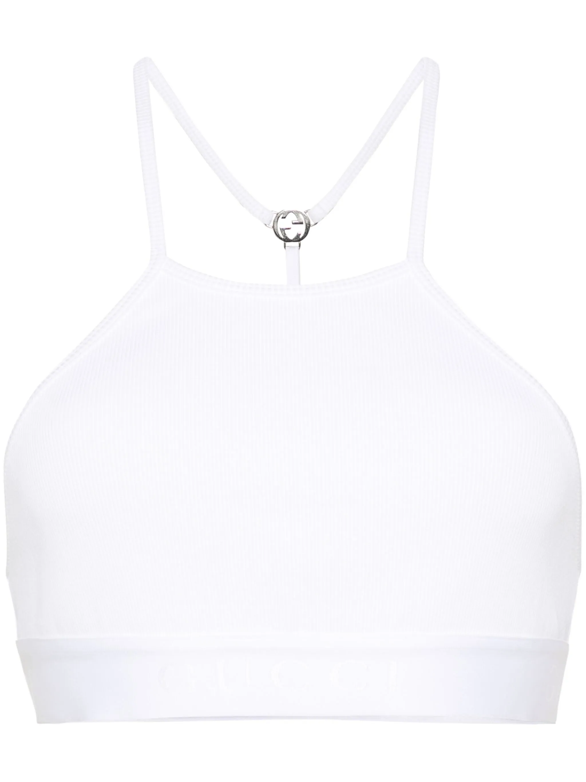 

Укороченный топ с логотипом Interlocking G Gucci, белый