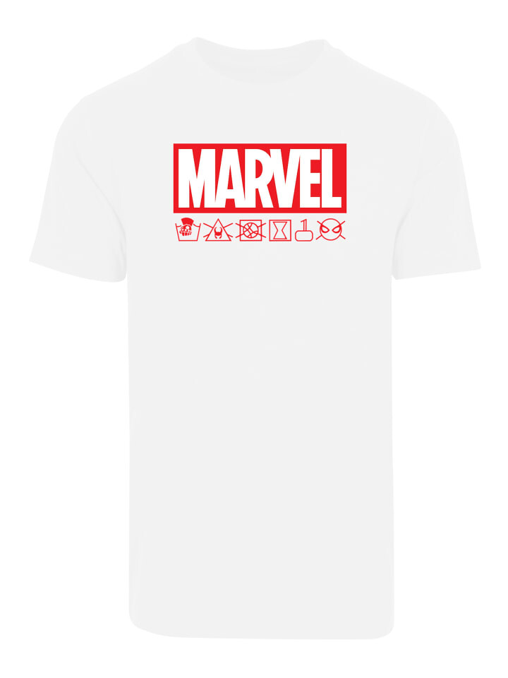 

Футболка F4NT4STIC Marvel Logo Waschsymbole, белый