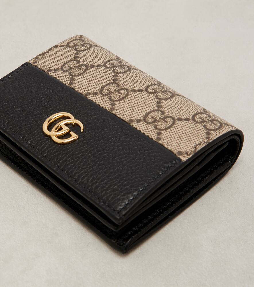 Миниатюрный кожаный кошелёк Double G Gucci, Black/Beige Ebony — фото 4