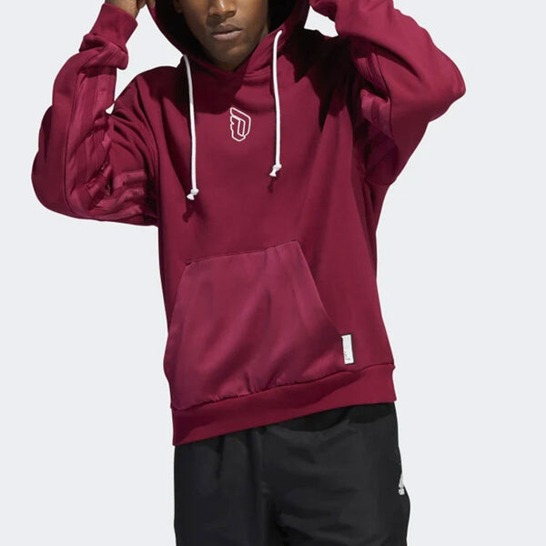 Толстовка Men's adidas Dame 8 Inn Hdy Lillard Basketball Sports Printing Wine Red, красный — фото 2