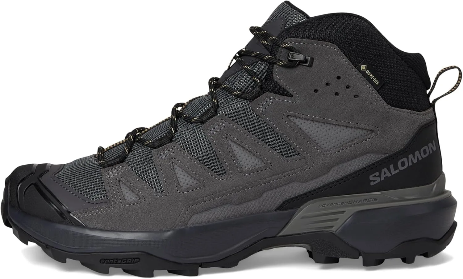 Мужские походные кроссовки Salomon X Ultra 360 Leather Mid Gore-Tex Waterproof, серый — фото 4