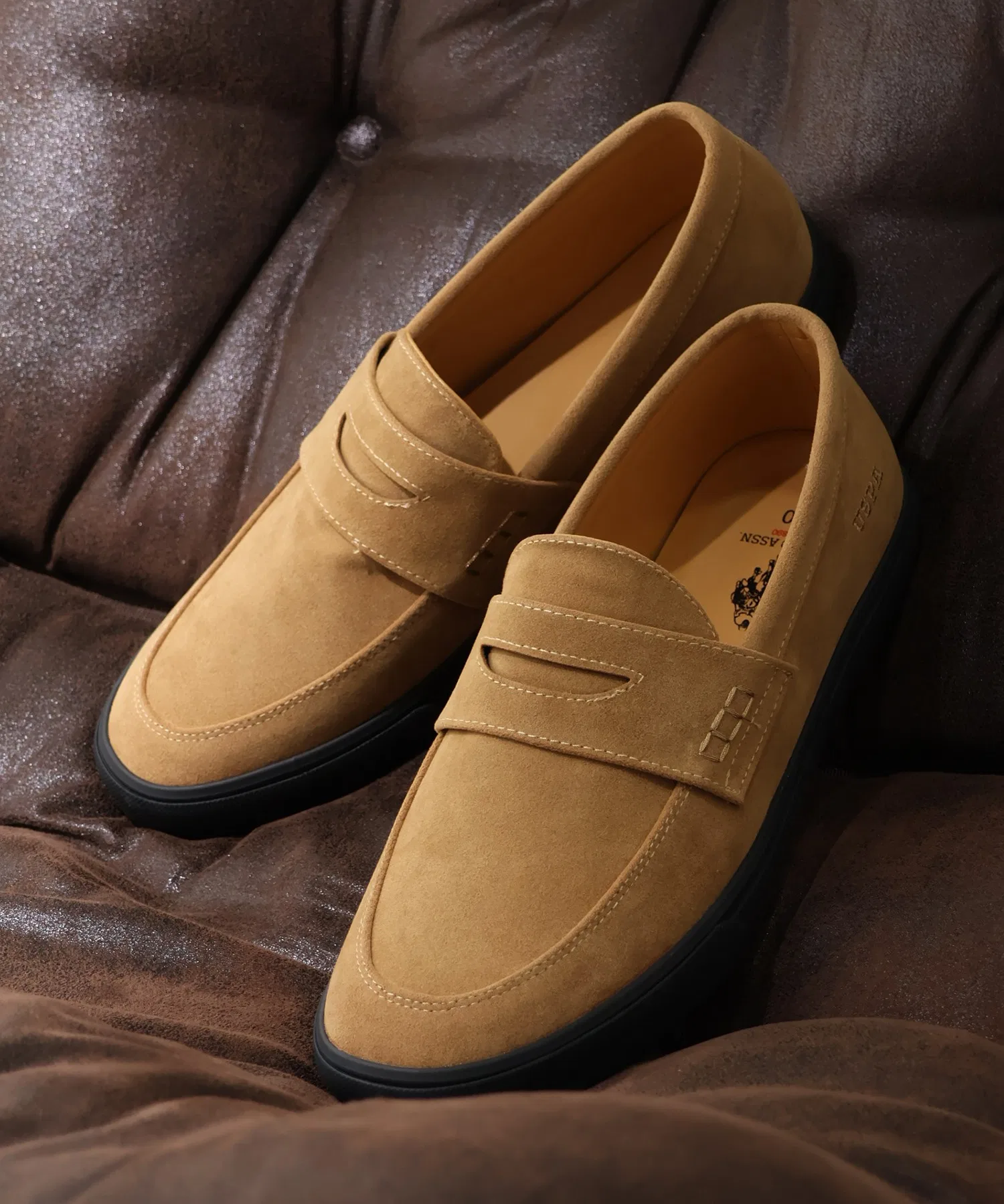 Мужские мокасины U.S. POLO ASSN. с тисненым логотипом из искусственной замши
