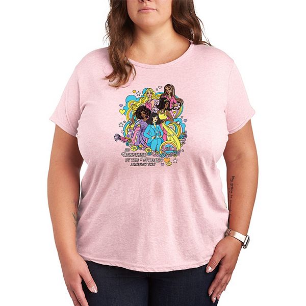

Футболка с принтом Plus size be inspired by the women around you Barbie, Heather Pink, Красный, Футболка с принтом Plus size be inspired by the women around you Barbie, Heather Pink