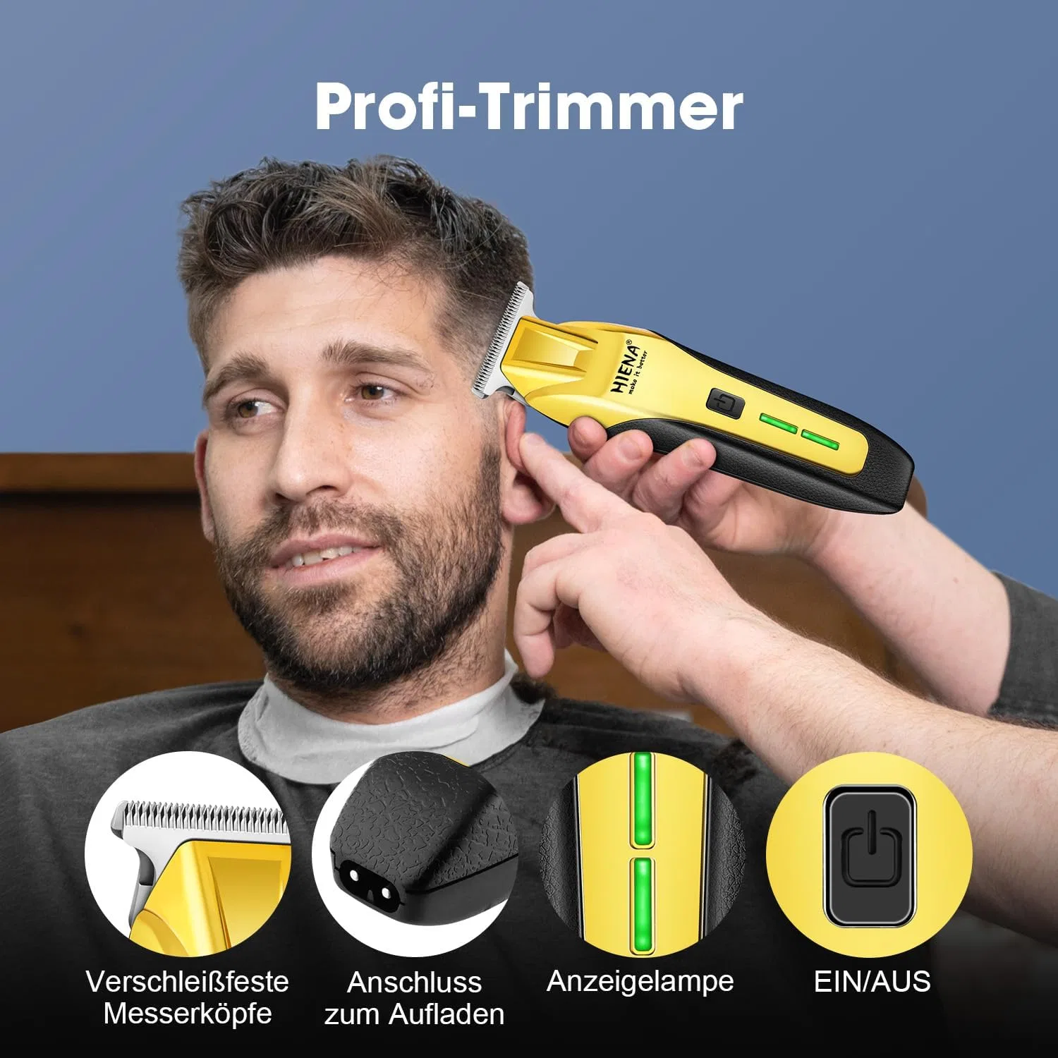 Набор профессиональных триммеров HIENA PRO, черно-золотой Hiena Pro — фото 4