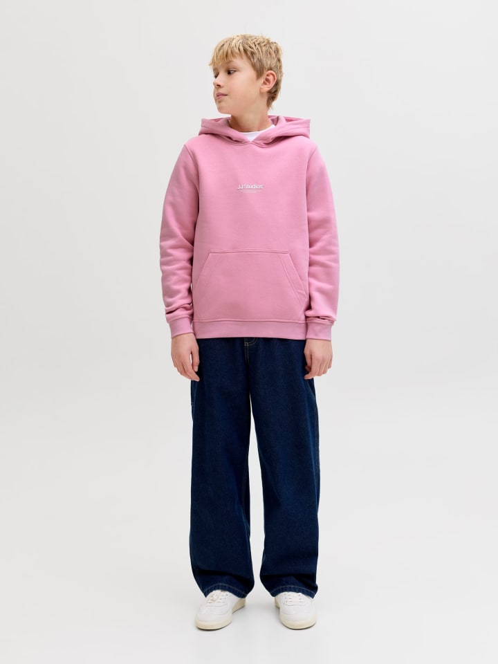 JACK & JONES Junior Толстовка с капюшоном JJESOHO SWEAT HOOD JNR, призматический розовый цвет — фото 4