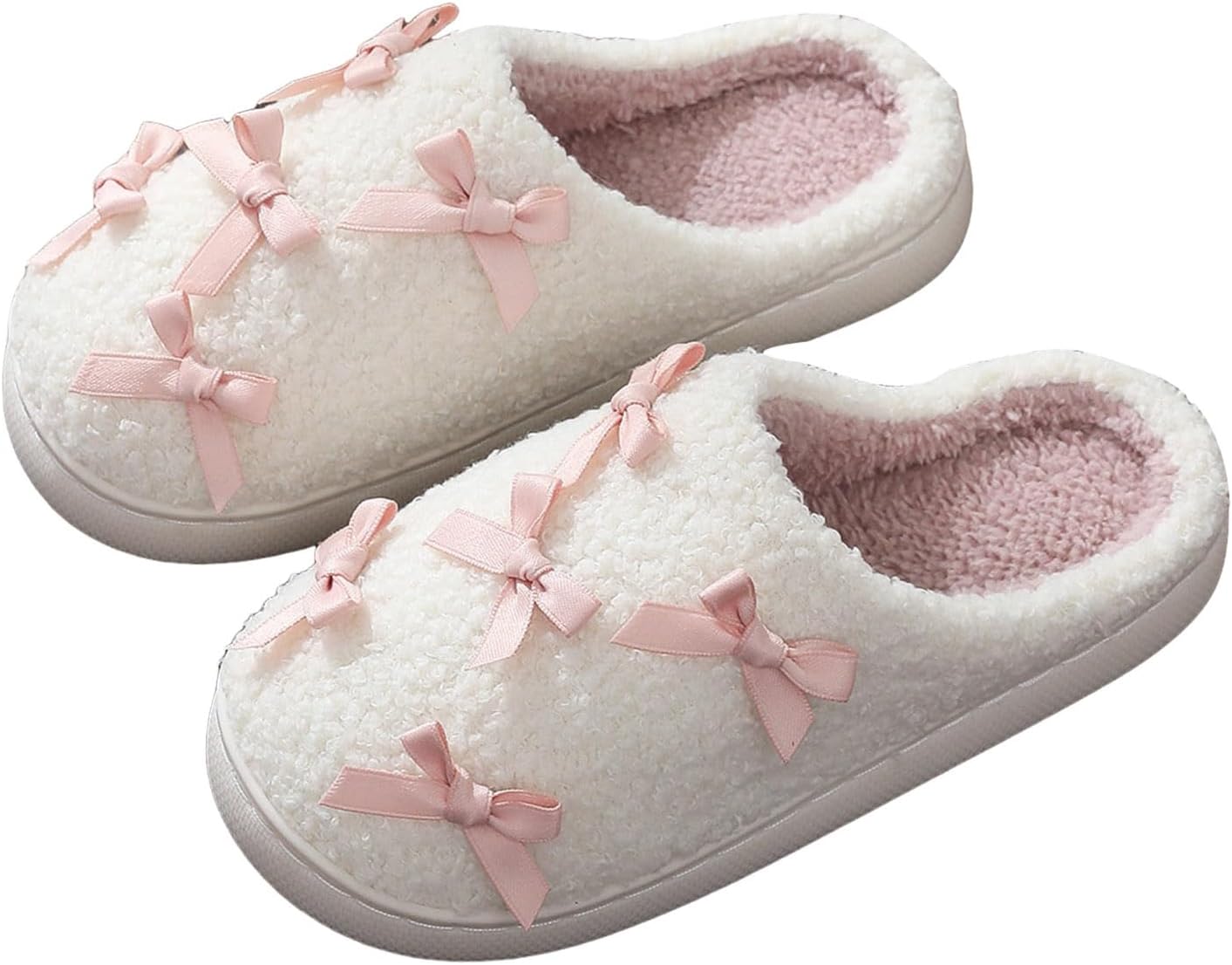 

Милые домашние тапочки для женщин и мужчин, плюшевые, теплые, мягкие тапочки для общежития, с эффектом памяти, мягкая обувь для спальни, нескользящие, на каждый день для дома, зимние Jyswoshoe, белый