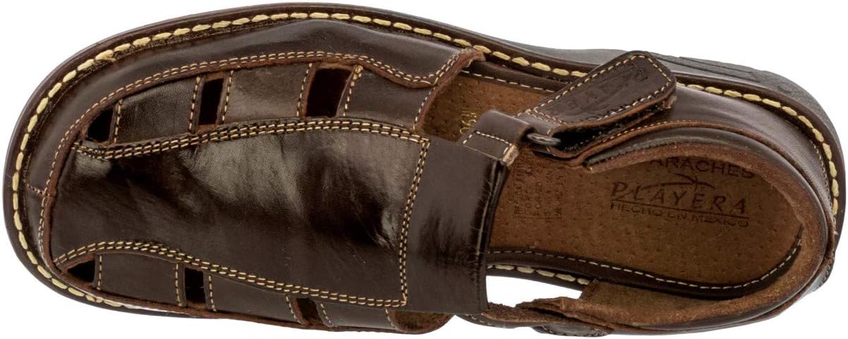 Мужские сандалии-рыбацкие Cowboy Professional 006 коричневые настоящие мексиканские хуарачи из натуральной кожи — фото 3