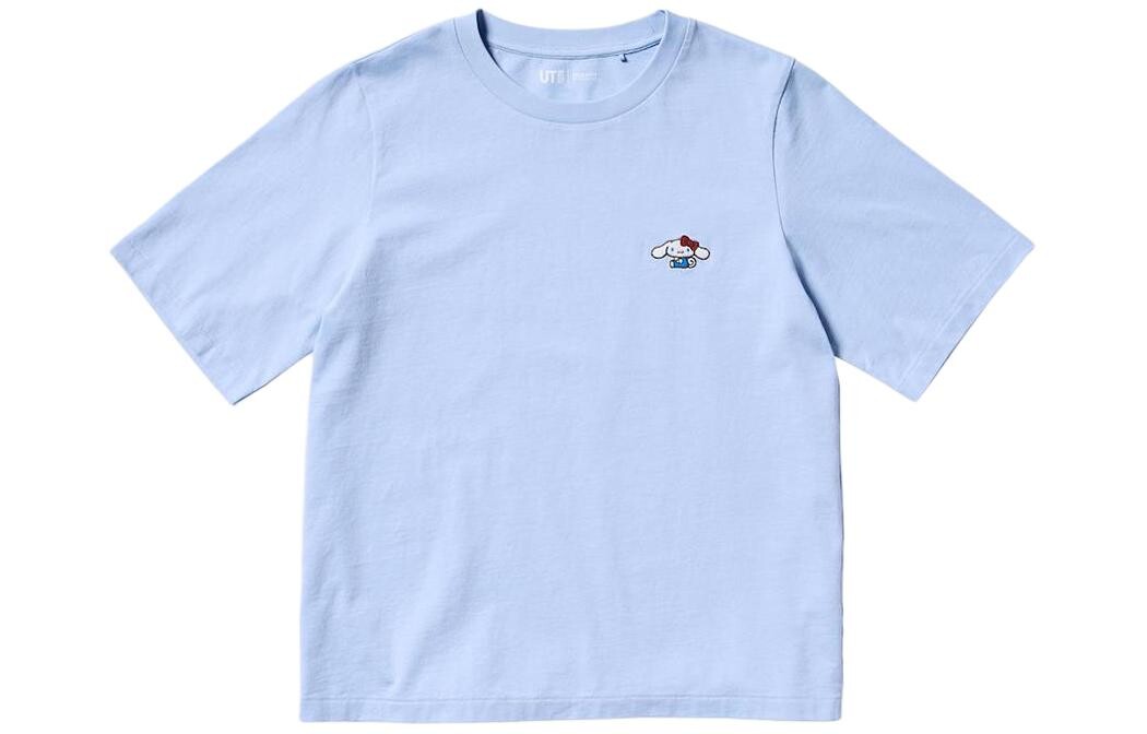 

Футболка с логотипом Sanrio Co-branded Model, женская, бирюзового цвета Uniqlo